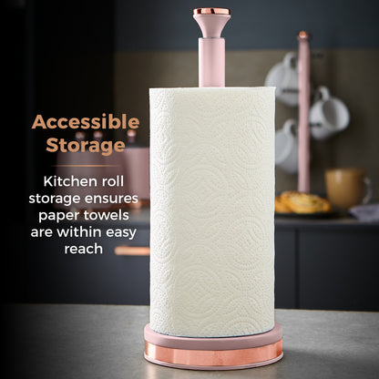 Tower Cavaletto Towel Pole Kitchen Roll Holder T826133PNK (Marshmallow Pink)