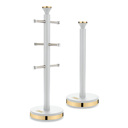 Tower Cavaletto Mug Tree & Towel Pole Set Gold T826135WHT (White)