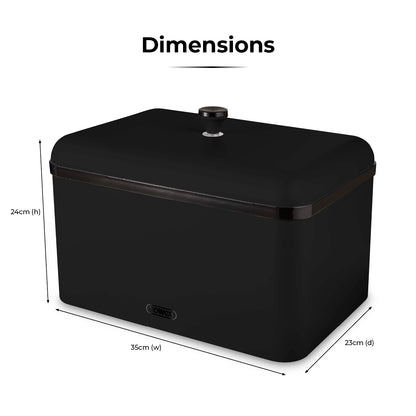 Tower Sera Bread Bin Kitchen Storage T826136BLK (Black)