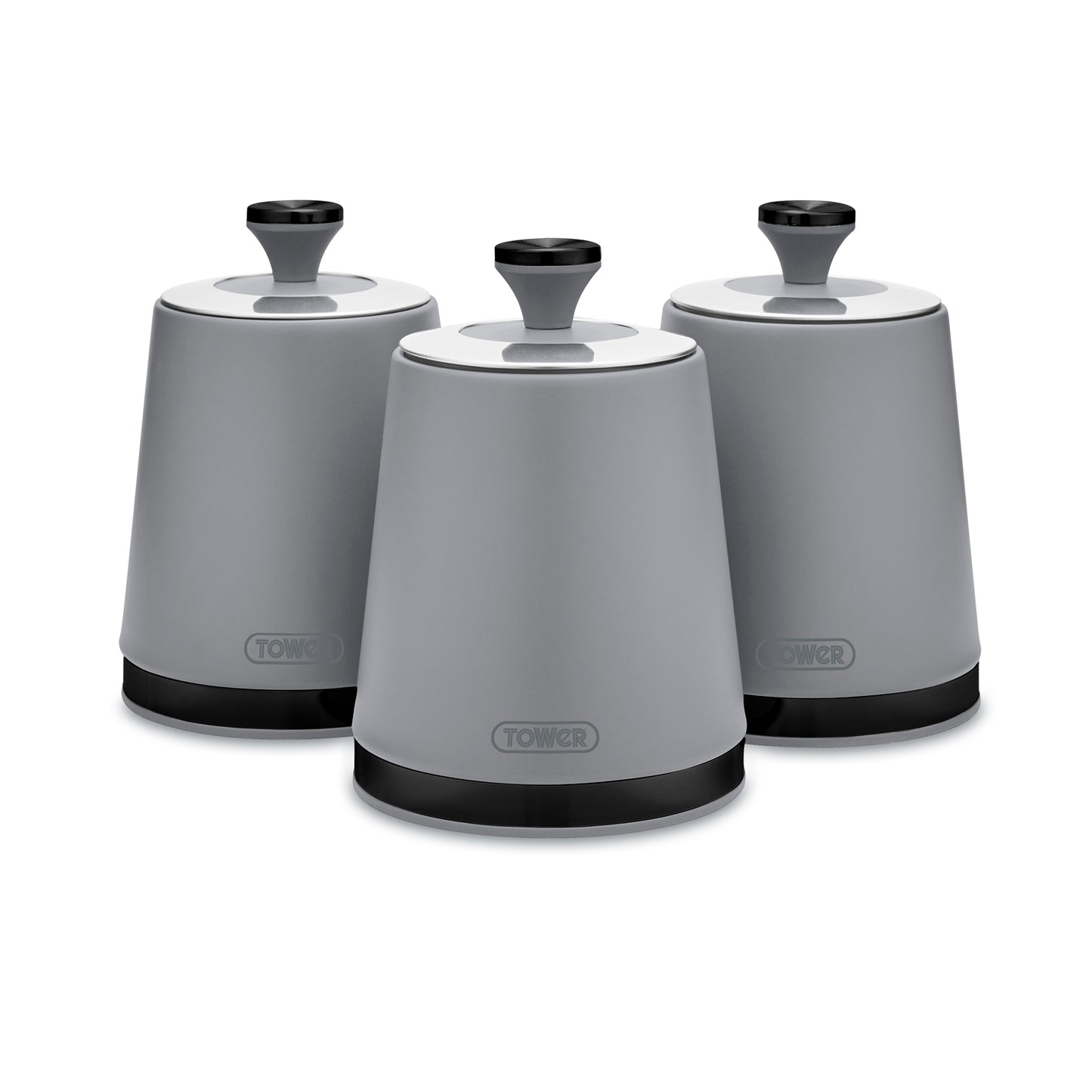 Tower Sera Bread Bin & Canisters Kitchen Set (Grey)