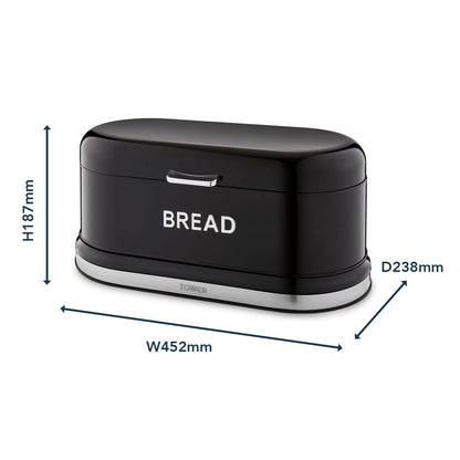 Tower Belle Bread Bin & Canisters Kitchen Set - Noir Black