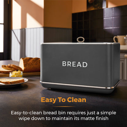 Tower Renaissance Bread Bin 16L Large T826175GRY (Grey)