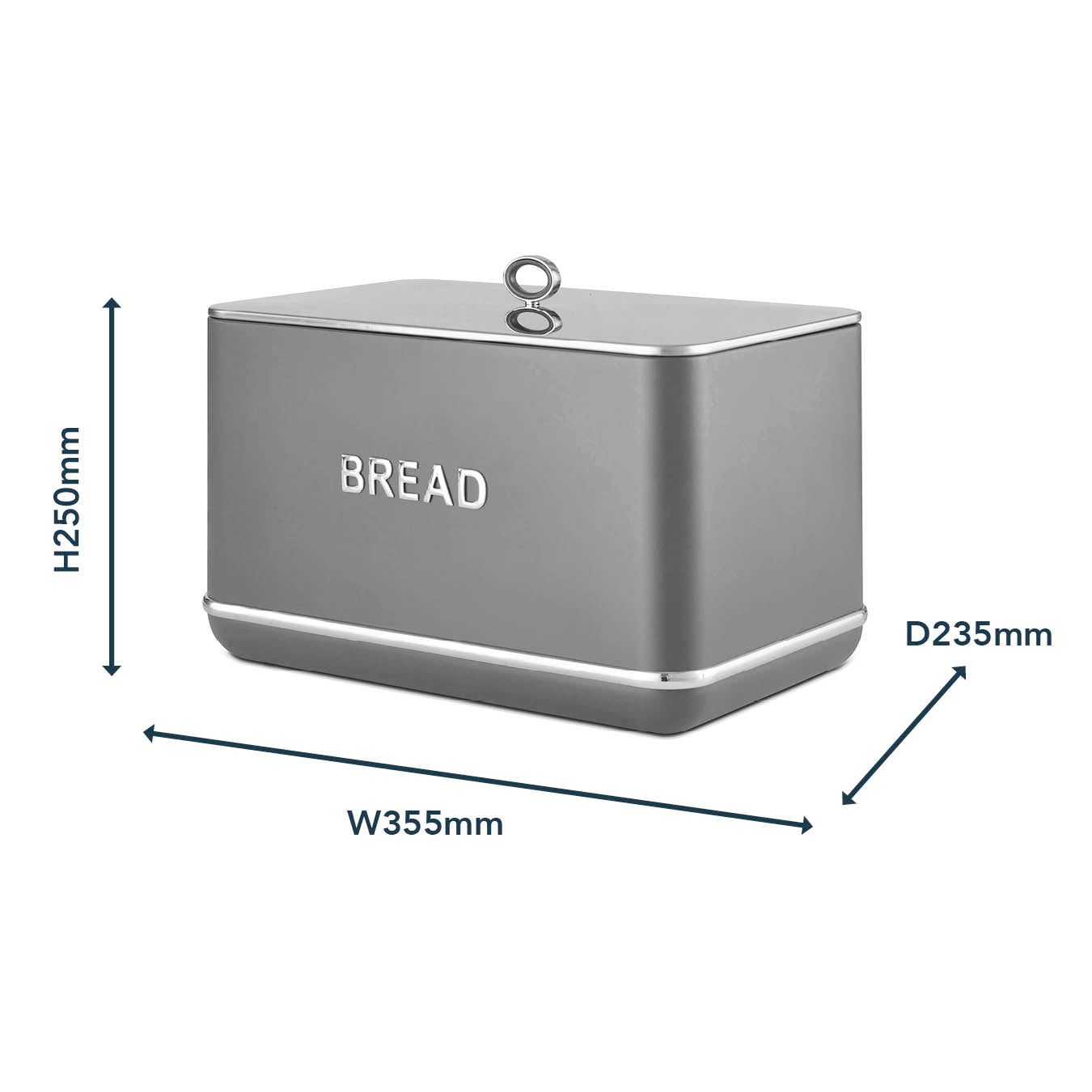 Tower Renaissance Bread Bin 16L Large T826175GRY (Grey)