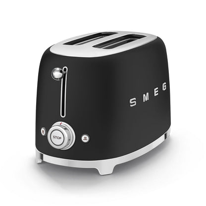 SMEG Retro Kettle & 2 Slice Toaster Kitchen Set - Matte Black