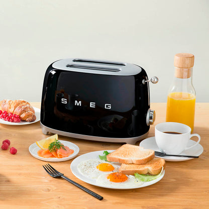 SMEG Retro Kettle & Toaster Temperature Controlled Kitchen Set (Black)