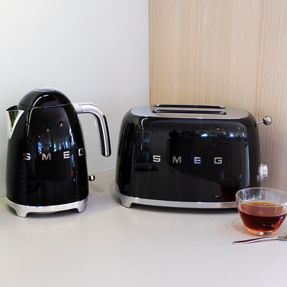 SMEG Retro Kettle & Toaster Temperature Controlled Kitchen Set (Black)