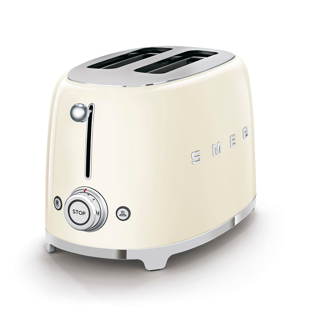 SMEG Kettle & 2 Slice Toaster Temperature Controlled Kitchen Set - Cream