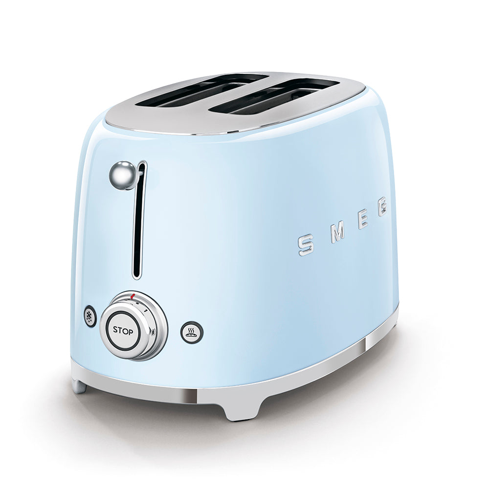 SMEG Retro 2 Slice Toaster Wide Slots TSF01PBUK (Pastel Blue)