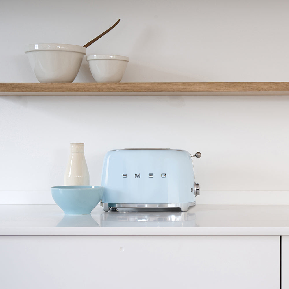 SMEG Retro 2 Slice Toaster Wide Slots TSF01PBUK (Pastel Blue)