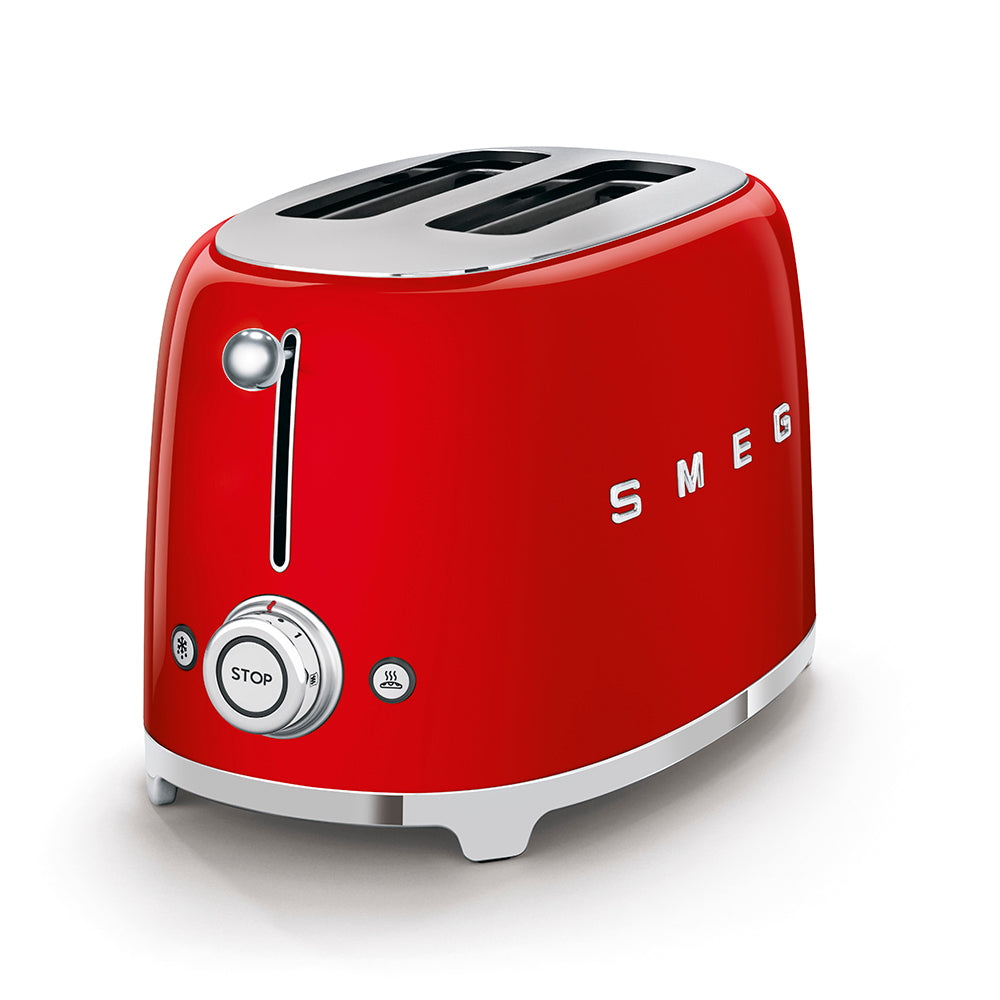 SMEG Retro Kettle & 2 Slice Toaster Kitchen Matching Set (Red)