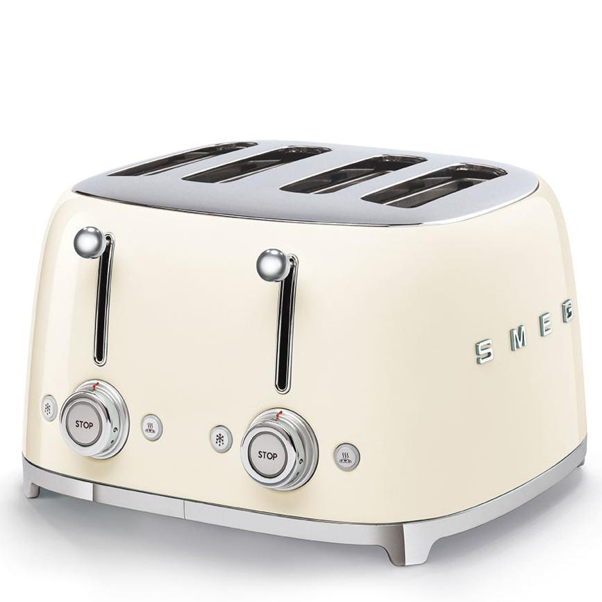 SMEG 4 Slice Toaster Extra Wide Slots TSF03CRUK - Cream