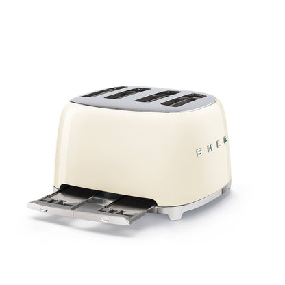 SMEG Retro 4 Slice Toaster Extra Wide Slots TSF03CRUK - Cream