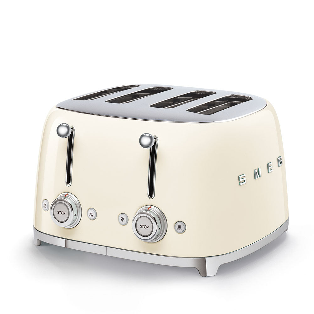 SMEG Kettle & 4 Slice Toaster Temperature Controlled Kitchen Set - Cream