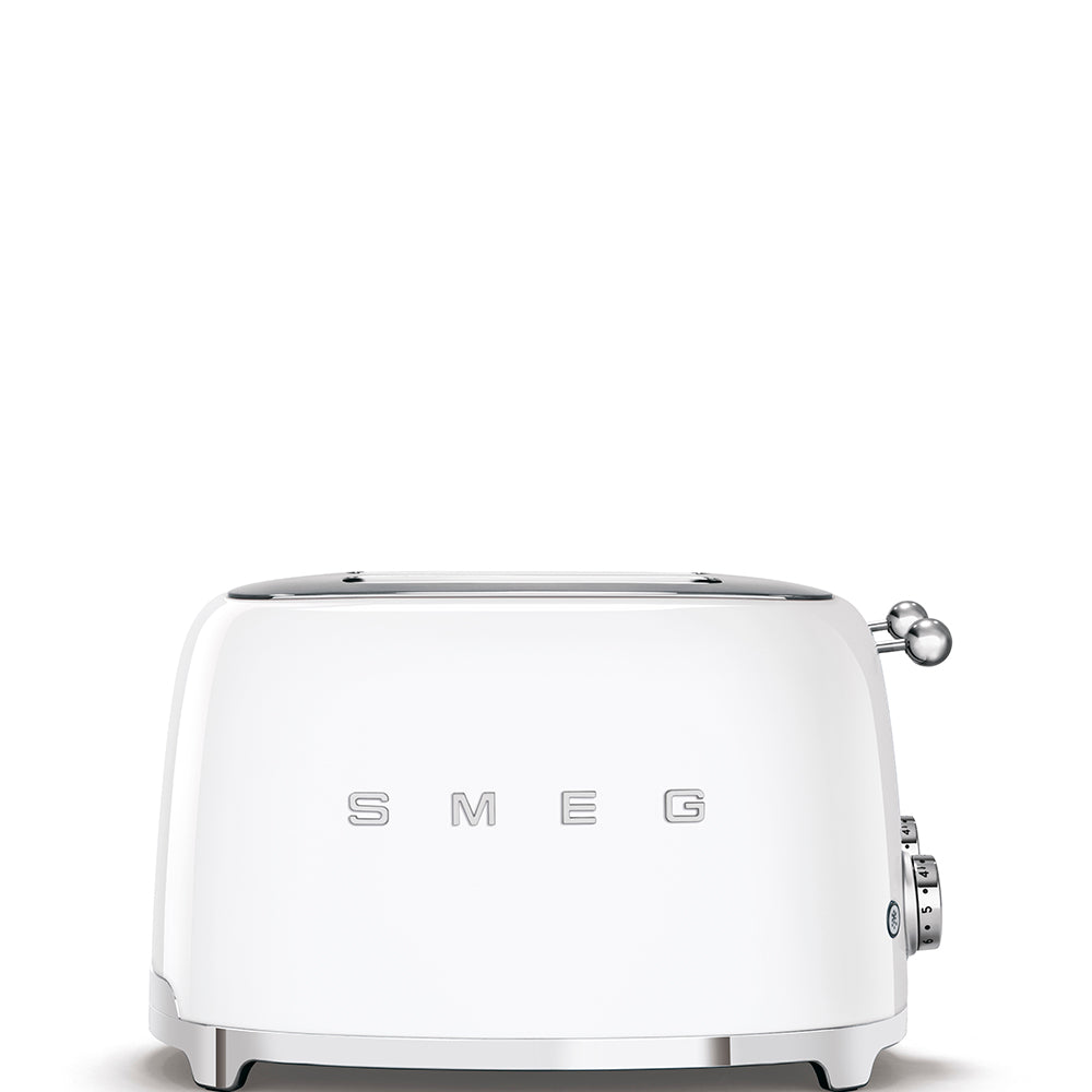 SMEG Rero Kettle & 4 Slice Toaster Temperature Control Kitchen Set - White