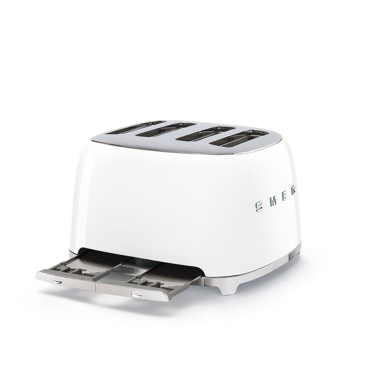 SMEG Rero Kettle & 4 Slice Toaster Temperature Control Kitchen Set - White