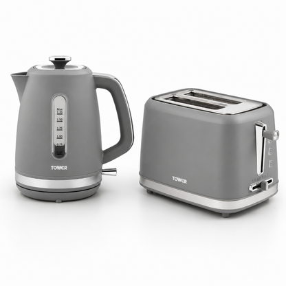 Tower Tower Odyssey Kettle & 2 Slice Toaster Kitchen Set (Grey)