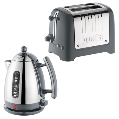 Dualit Lite Kettle & 2 Slice Toaster Set (Grey Trim)