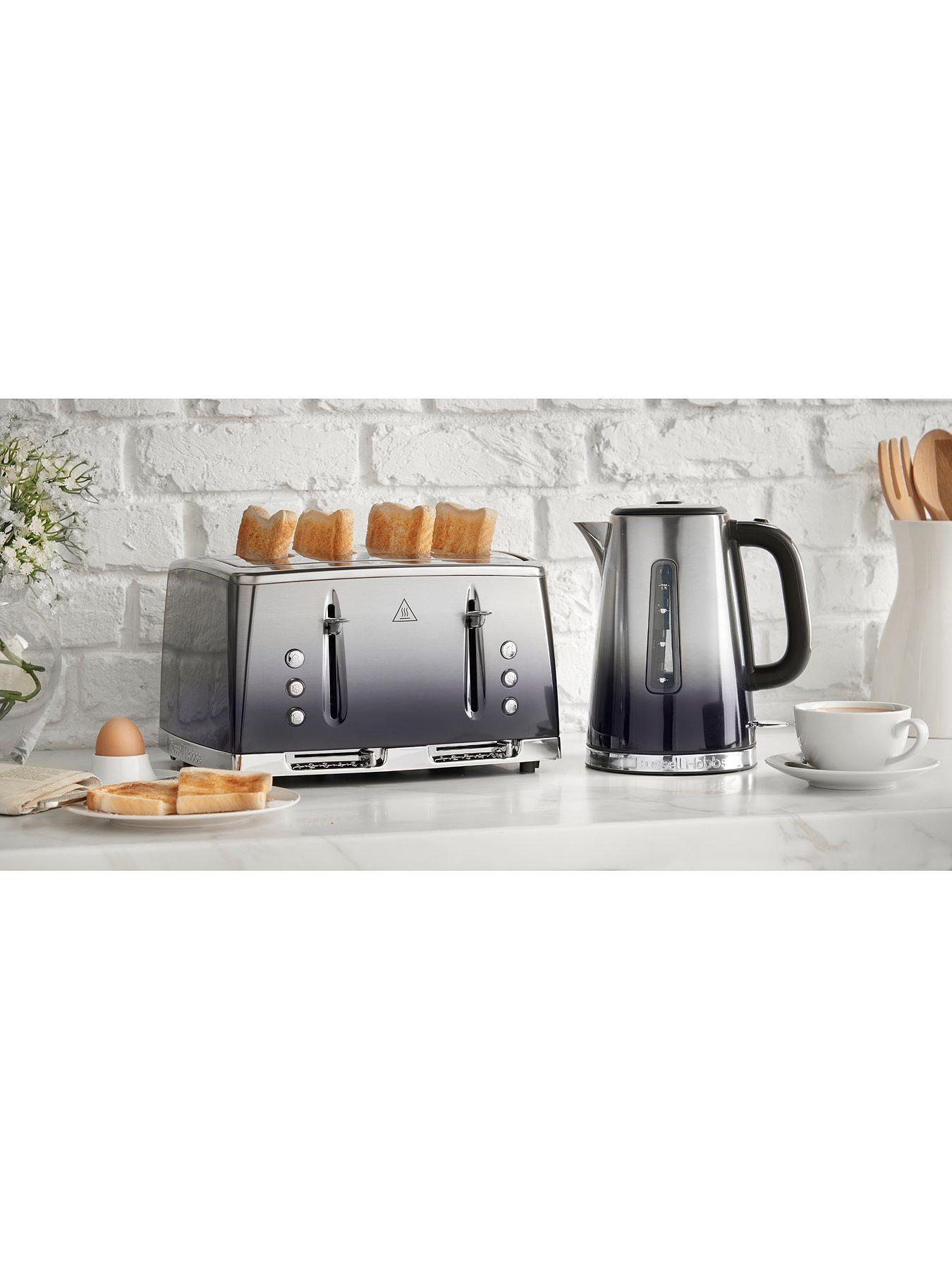 Russell Hobbs Eclipse Jug Kettle & 4 Slice Toaster Kitchen Set (Midnight Blue) - Vibe Home