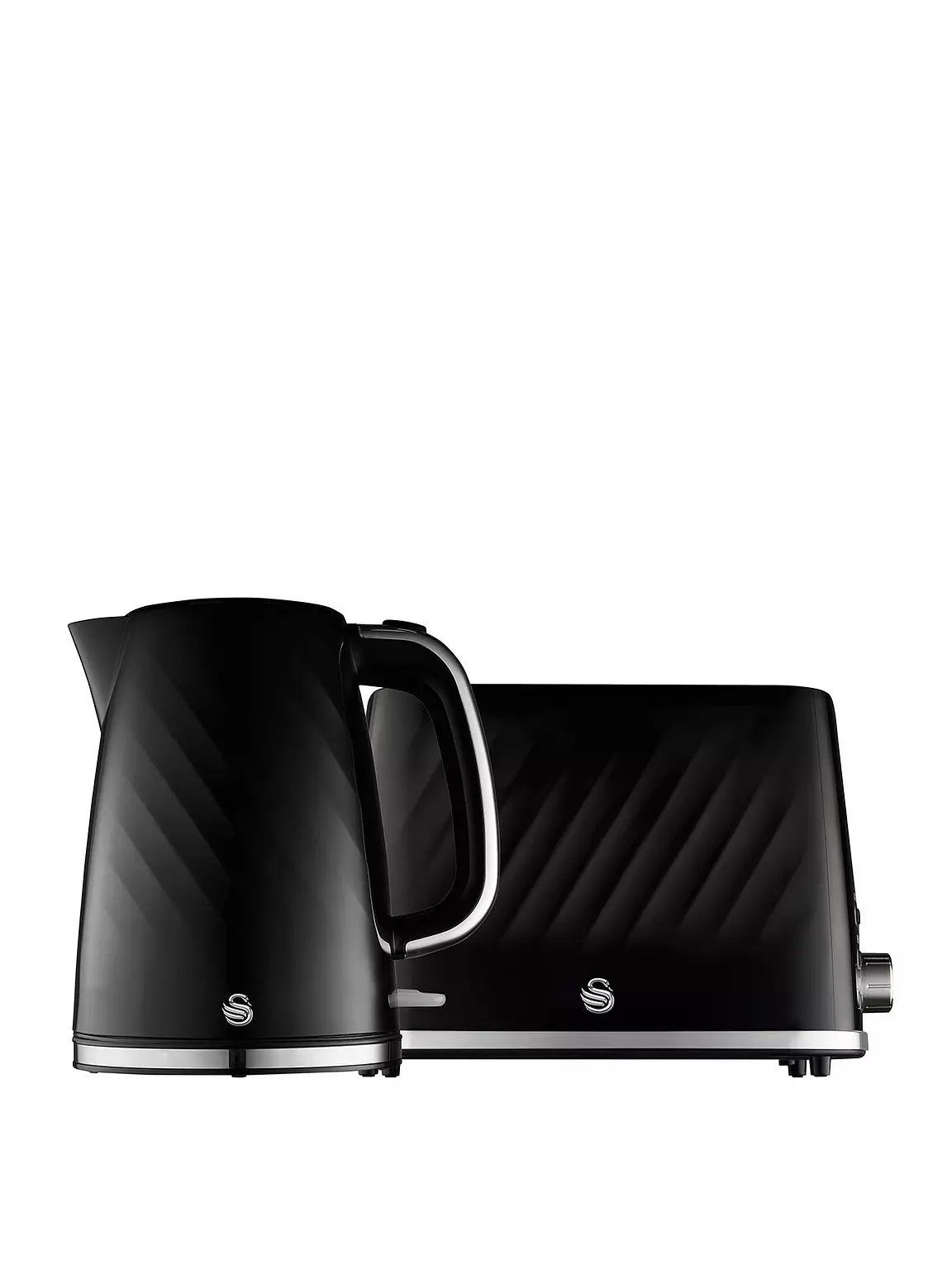 Swan Windsor Kettle & 2 Slice Toaster Kitchen Set (Black)