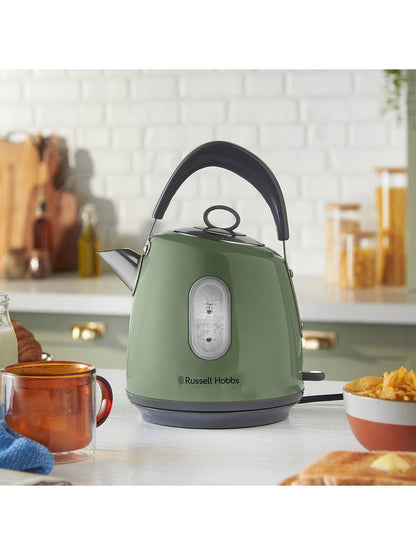 Russell Hobbs Stylevia Pyramid Kettle & 4 Slice Toaster Kitchen Set (Sage) - Vibe Home
