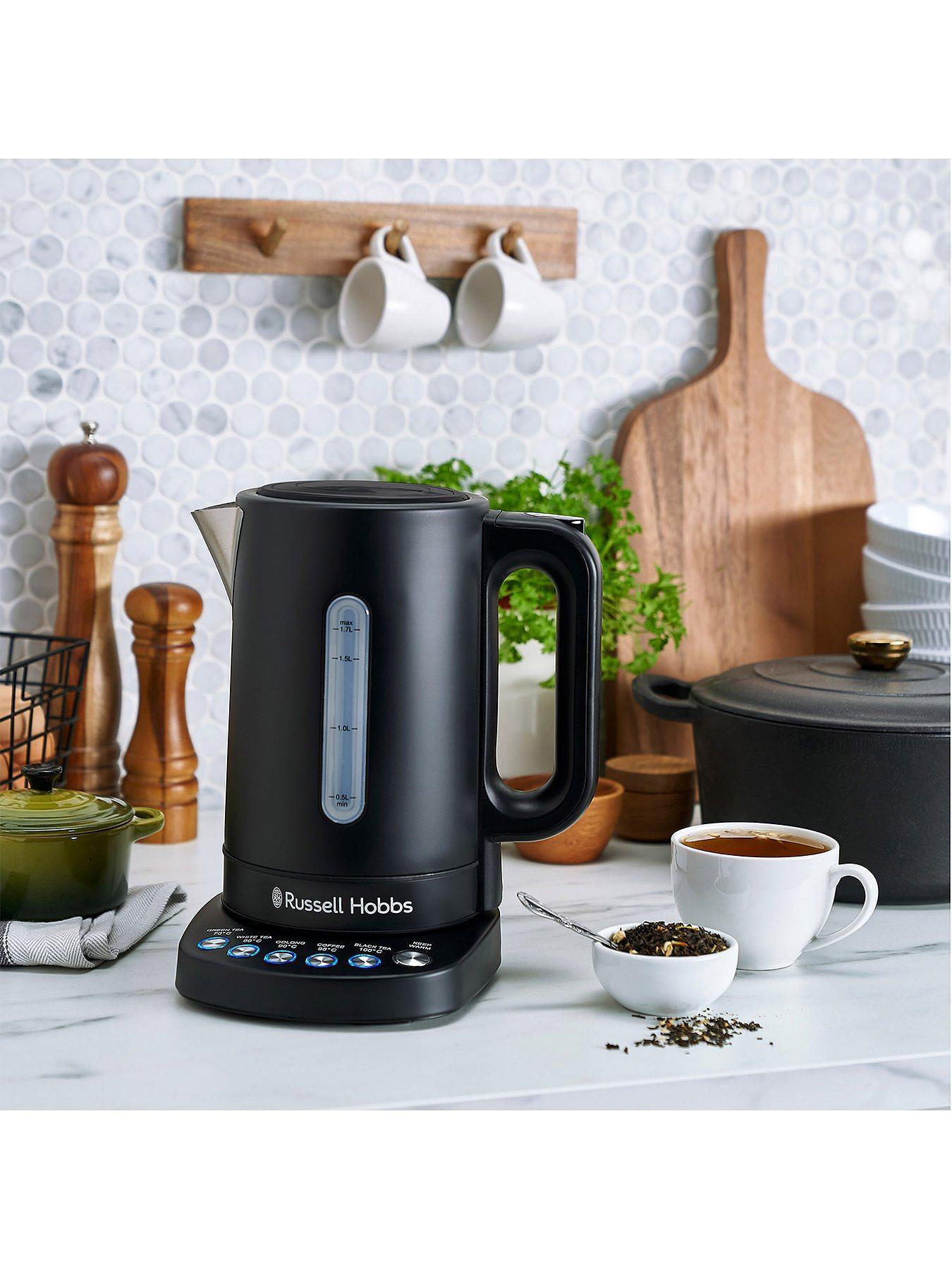 Russell Hobbs Addison Jug Kettle & 4 Slice Toaster Kitchen Set (Matte Black) - Vibe Home