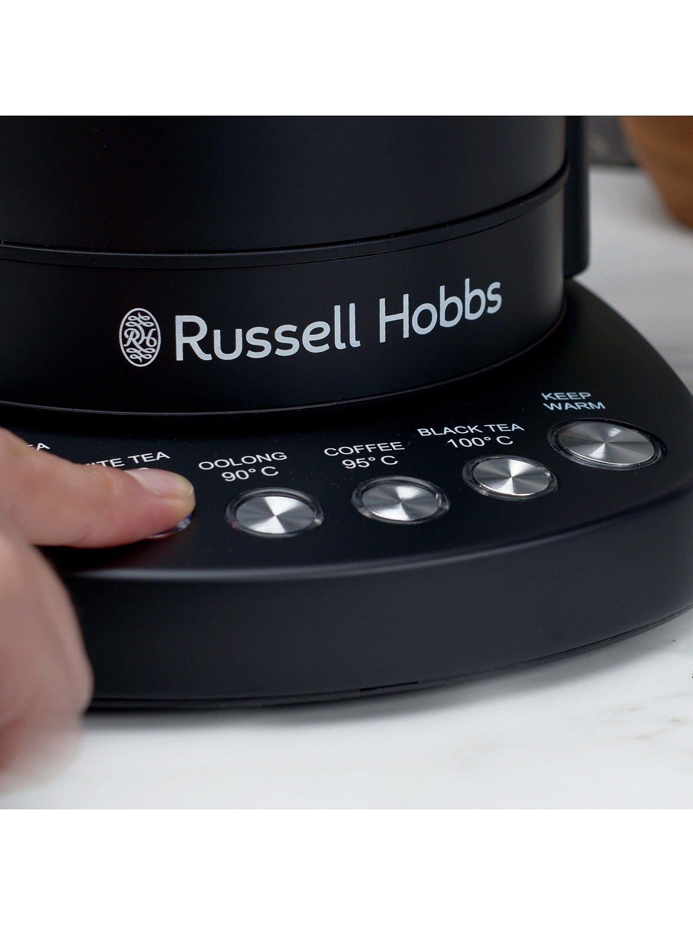 Russell Hobbs Addison Jug Kettle & 4 Slice Toaster Kitchen Set (Matte Black) - Vibe Home