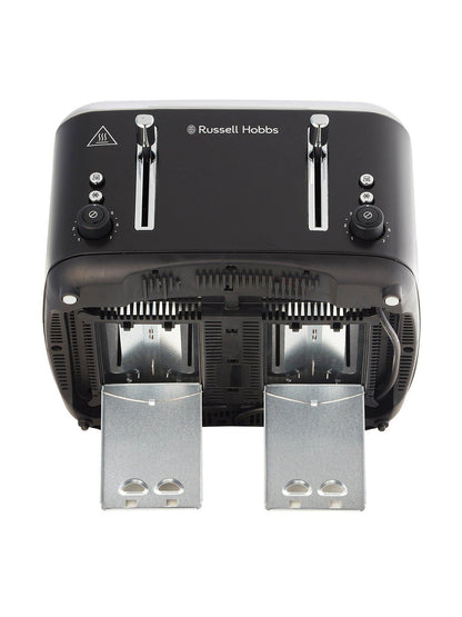 Russell Hobbs Addison Jug Kettle & 4 Slice Toaster Kitchen Set (Matte Black) - Vibe Home
