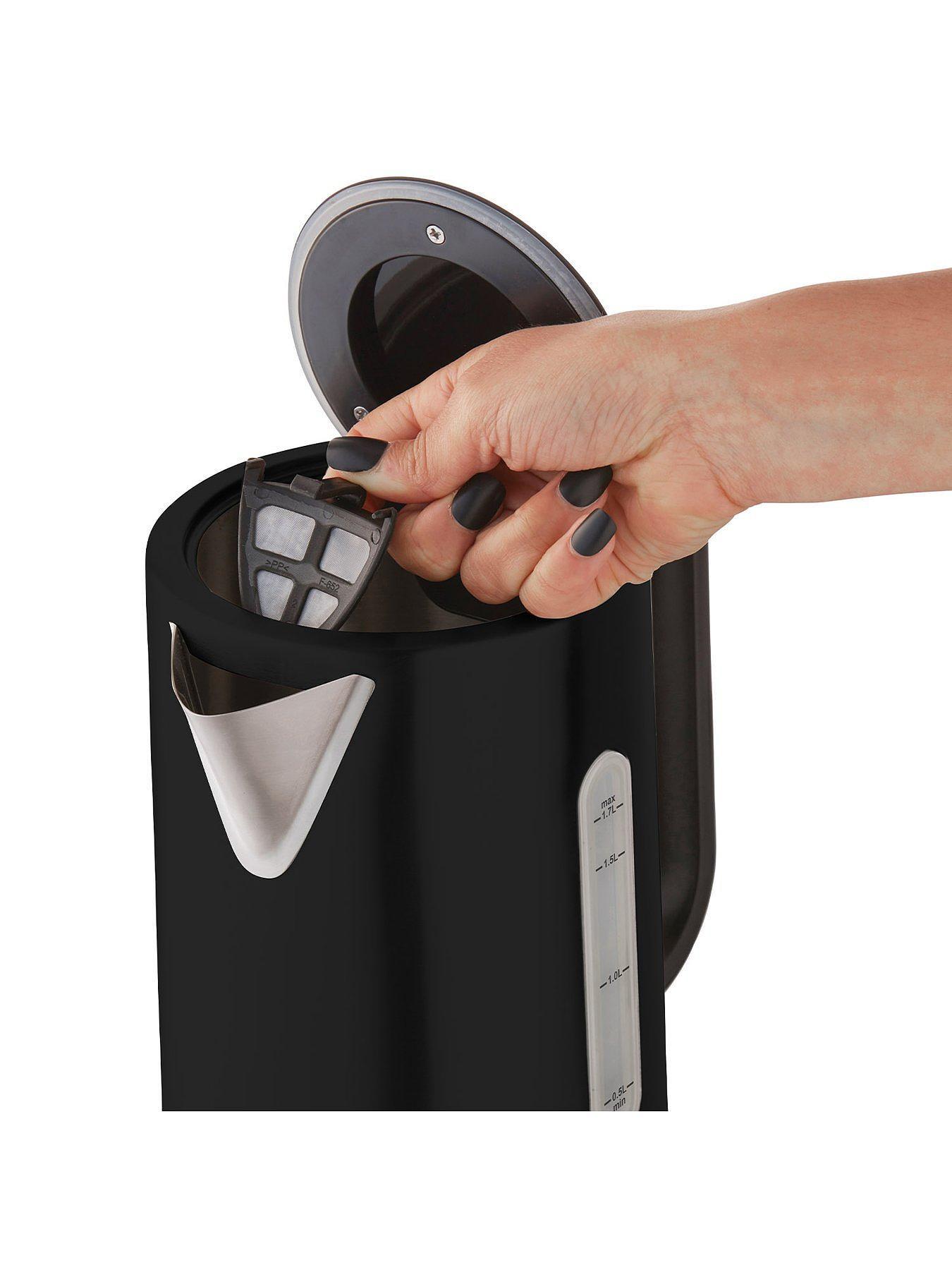 Russell Hobbs Addison Jug Kettle & 4 Slice Toaster Kitchen Set (Matte Black) - Vibe Home