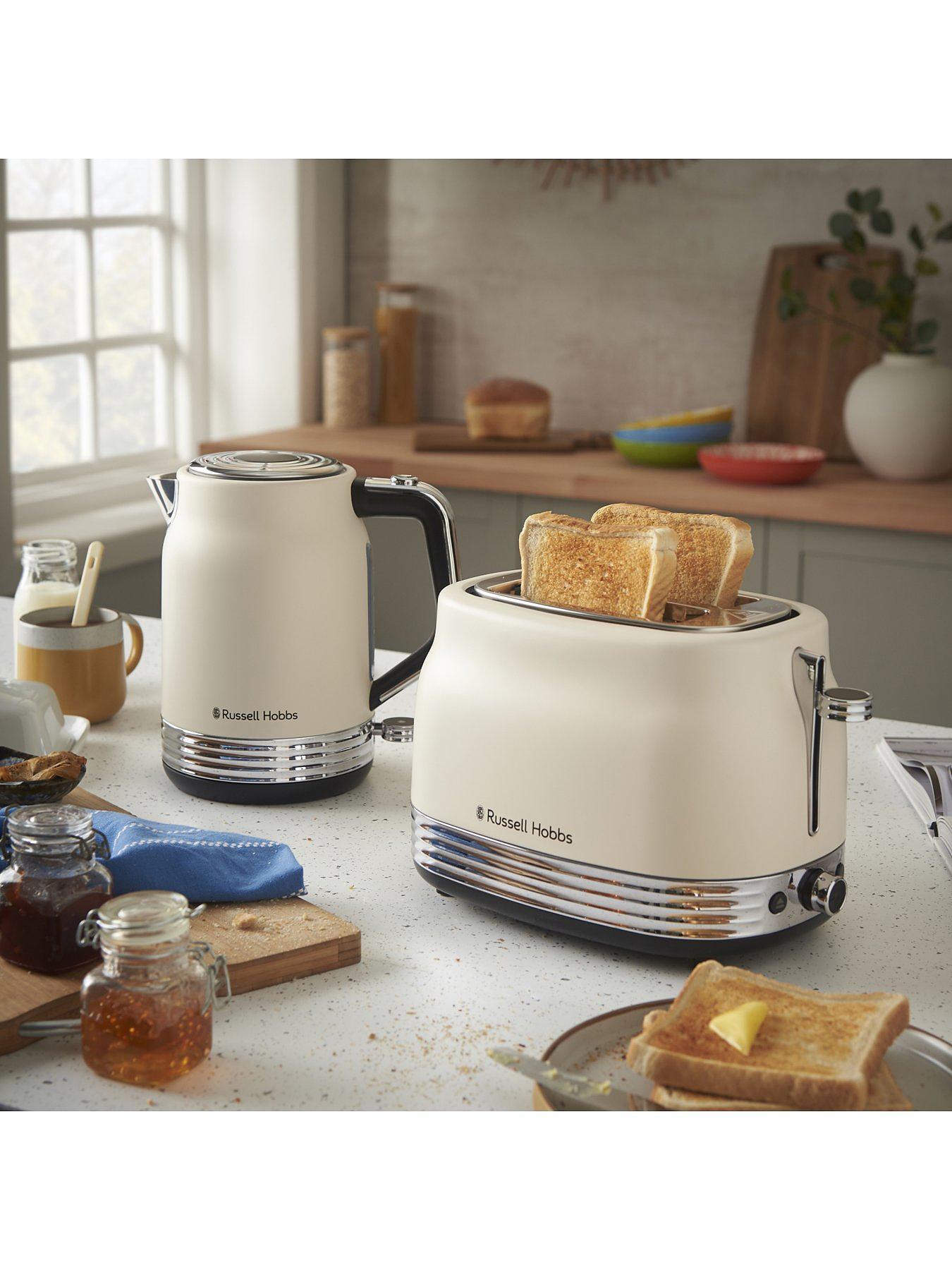 Russell Hobbs Hanley Jug Kettle & 2 Slice Toaster Kitchen Set (Jasmine) - Vibe Home