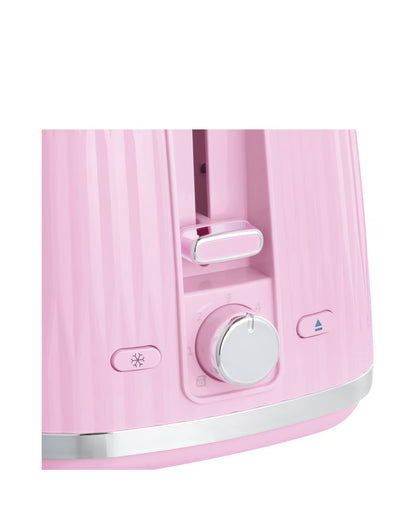 Russell Hobbs Eden Jug Kettle & 2 Slice Toaster Kitchen Set (Raspberry) - Vibe Home