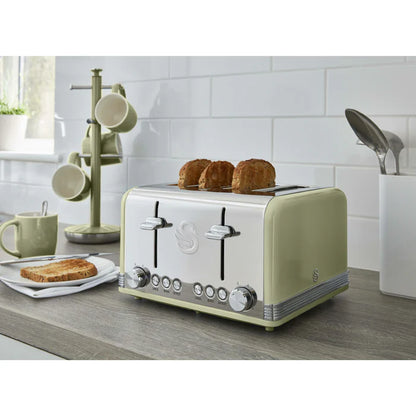 Swan Retro 4 Slice Toaster ST19020GN (Green)