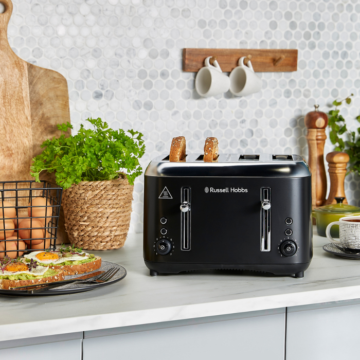 Russell Hobbs Addison 4 Slice Toaster 27740 (Matte Black) - Vibe Home