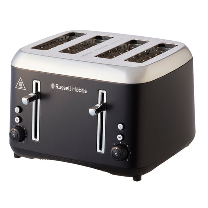 Russell Hobbs Addison Jug Kettle & 4 Slice Toaster Kitchen Set (Matte Black) - Vibe Home