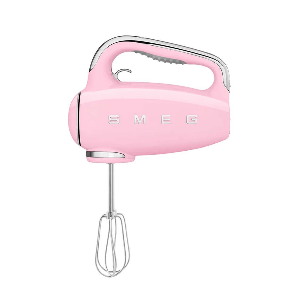 SMEG Pink Hand Mixer Turbo 3 Attachments LED Display HMF01PKUK