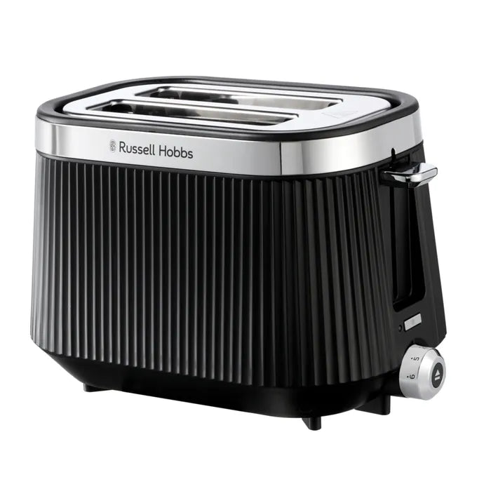 Russell Hobbs Bronte Kettle, 2 Slice Toaster & Manual Microwave Kitchen Set (Black)