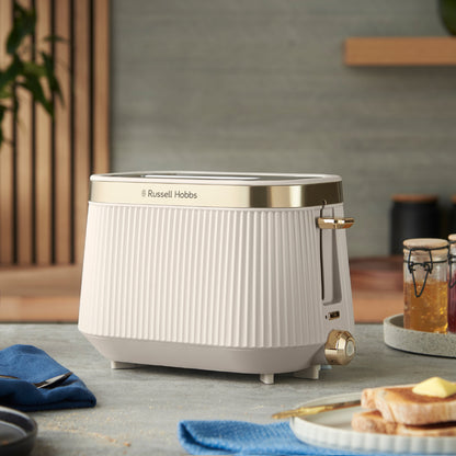 Russell Hobbs Bronte Kettle, 2 Slice Toaster & Manual Microwave Kitchen Set (Stone)