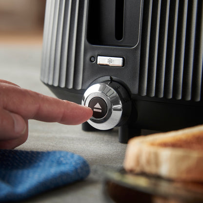 Russell Hobbs Bronte Kettle, 4 Slice Toaster & Digital Microwave Kitchen Set (Black)