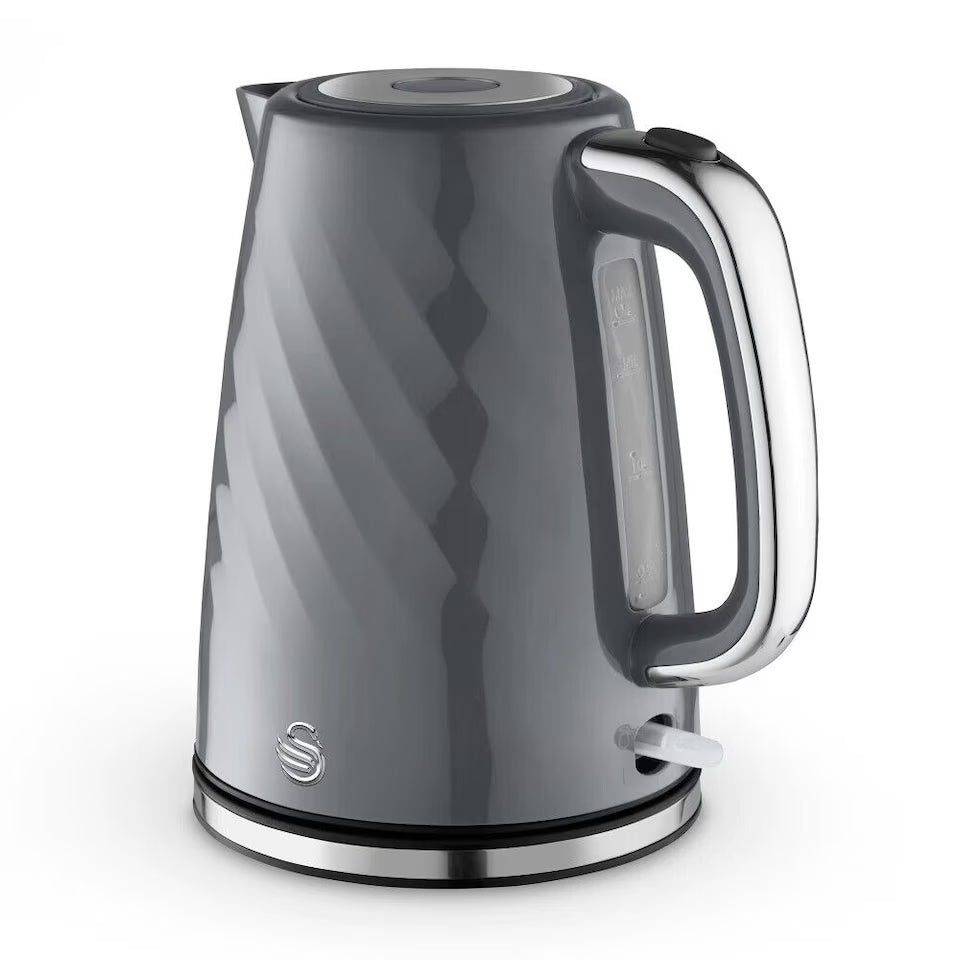 Swan Windsor Kettle & 2 Slice Toaster Kitchen Set (Grey)
