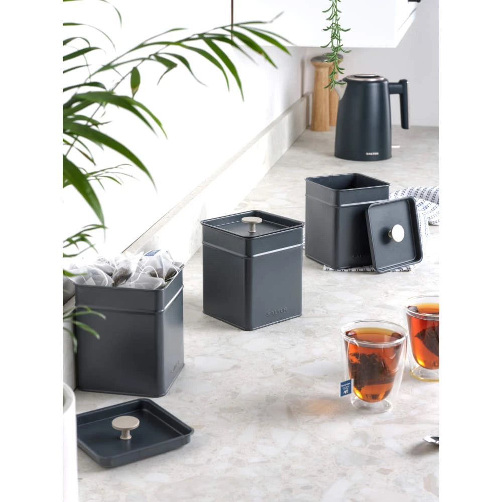 Salter Salter Marino Kettle, 4 Slice Toaster & Canister Kitchen Set (Grey/Blue)