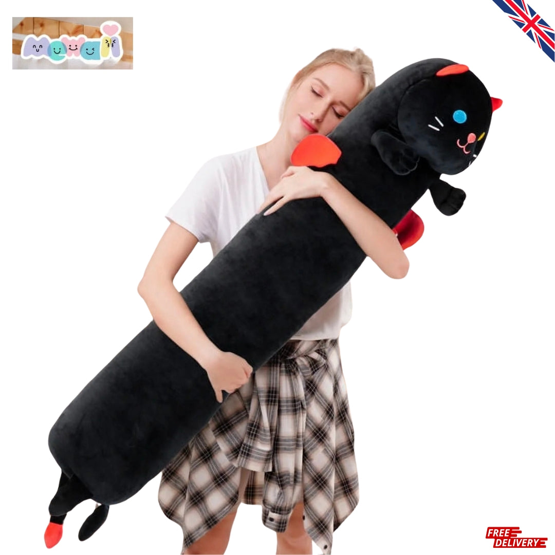 Black fuzzy body pillow best sale