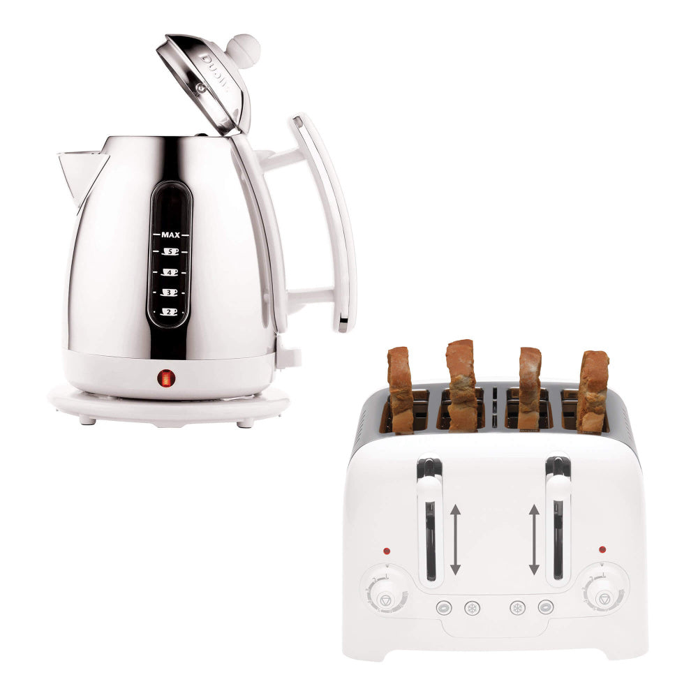 dualit white kettle and toaster set