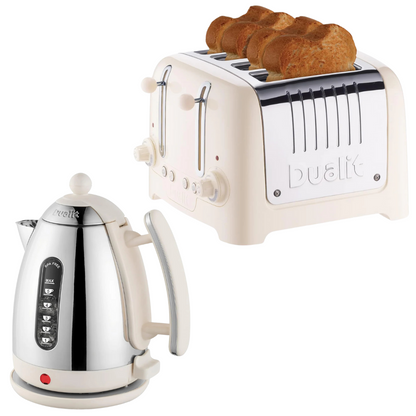 Dualit Lite Kettle & 4 Slice Toaster Set (Canvas White Trim)