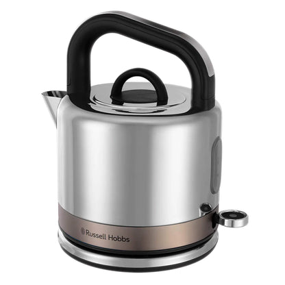 Russell Hobbs Distinctions Pyramid Kettle, 2 Slice Toaster & Microwave Kitchen Set (Titanium)
