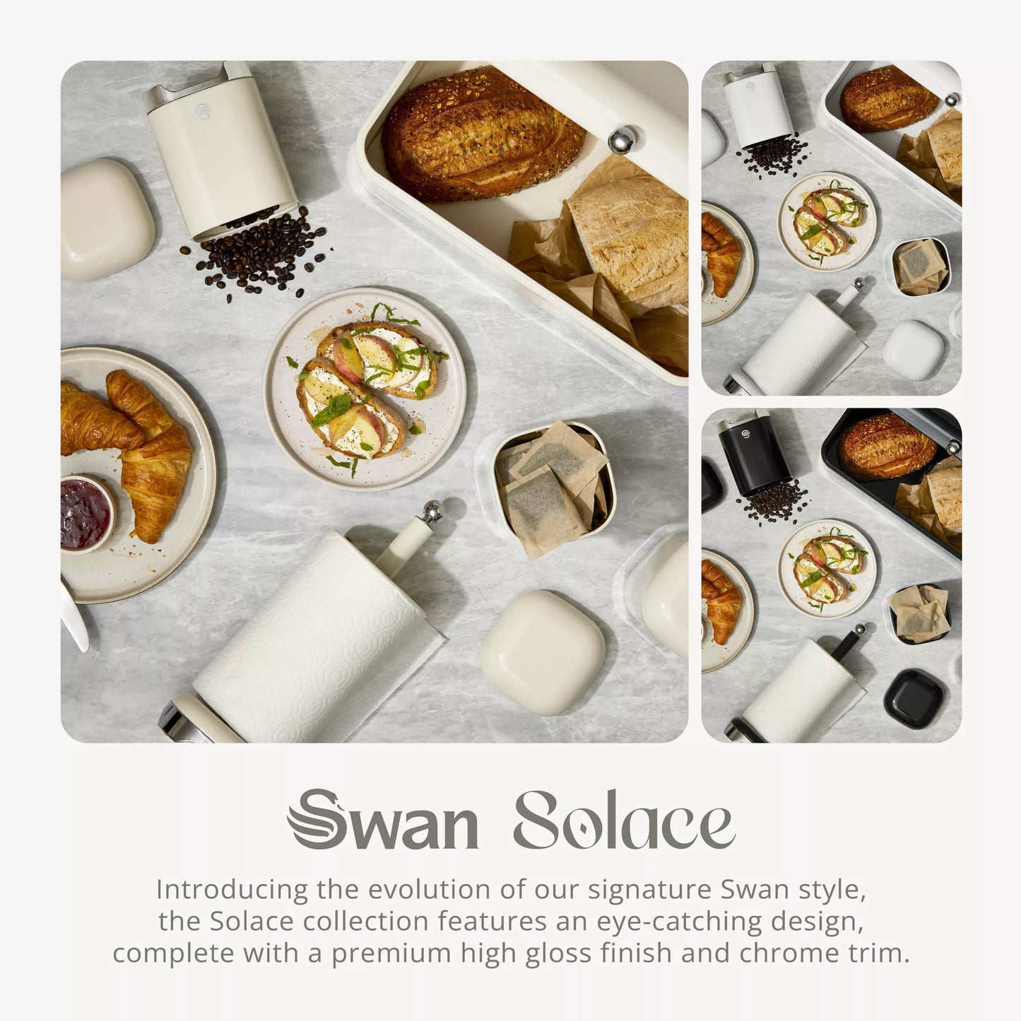 Swan Solace Canisters Set SWKA18541CRM (Cream) - Vibe Home