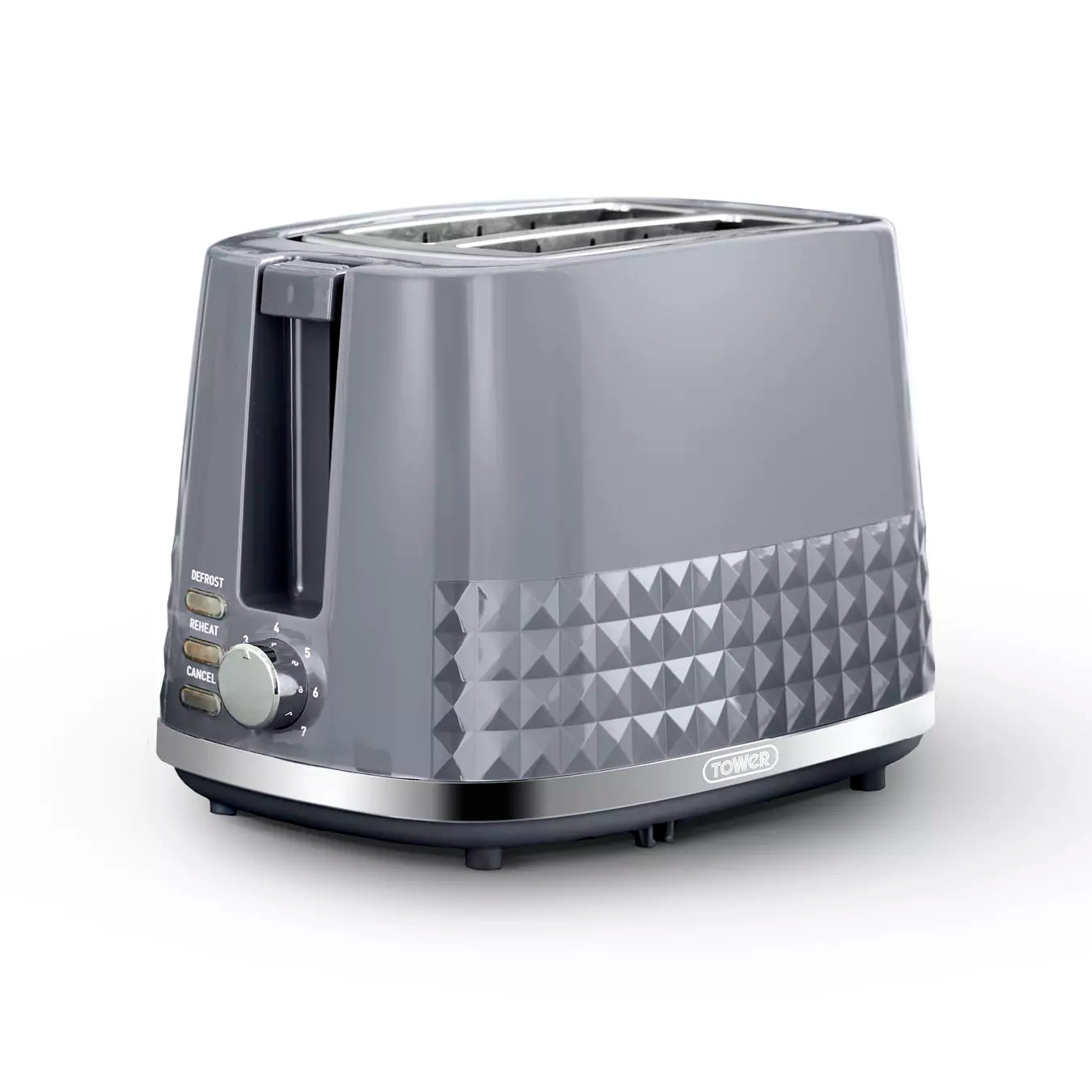 Tower (Amazon) Tower Solitaire Jug Kettle & 2 Slice Toaster Kitchen Set (Grey)