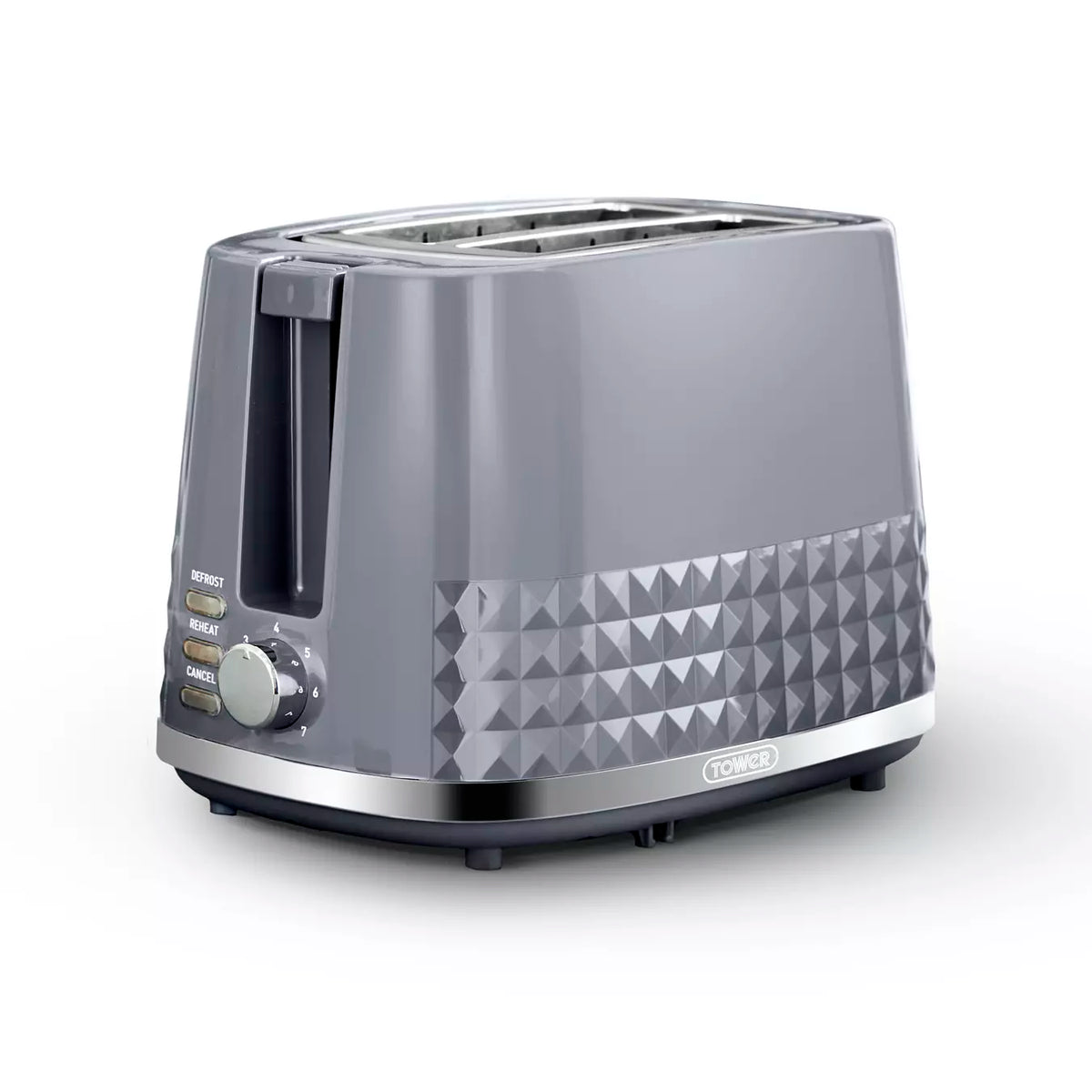 Tower (Amazon) Tower Solitaire Jug Kettle & 2 Slice Toaster Kitchen Set (Grey)