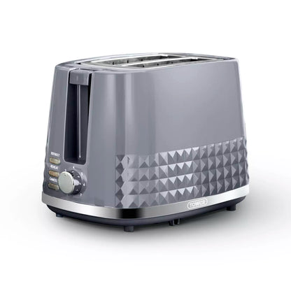 Tower Tower Solitaire Jug Kettle, 2 Slice Toaster, Bread Bin & Canisters Kitchen Set (Grey)