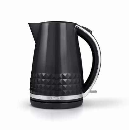 Tower Solitaire Kettle, 2 Slice Toaster & Microwave Kitchen Set (Black)
