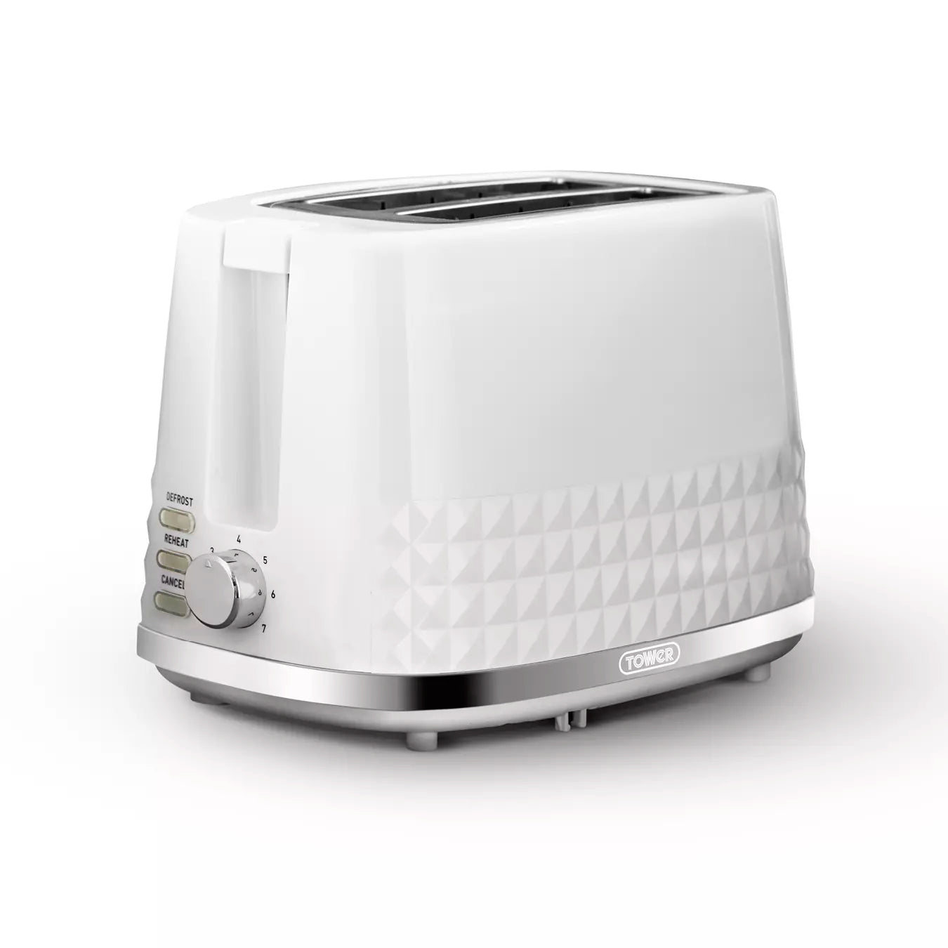 Tower Tower Solitaire Kettle, 2 Slice Toaster, Bread Bin & Canisters Kitchen Set (White)