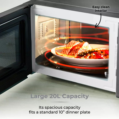 Tower Solitaire Kettle, 2 Slice Toaster & Microwave Kitchen Set (Black)